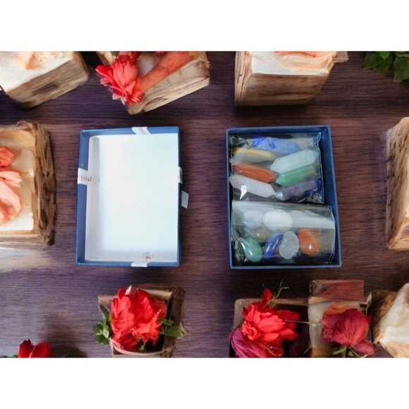 Set of Chakra Hexagonal Column Energy Quartz Crystal Mineral Gem Reiki 14PCS 2.5 - Picture 4 of 12